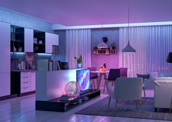 Smart lighting in a living room