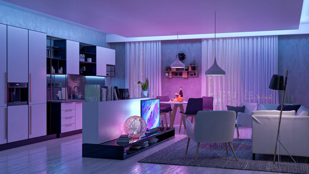 Smart lighting in a living room